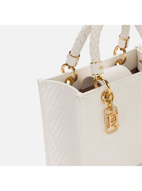 Tote piccola in jacquard con charms ELISABETTA FRANCHI | BS13A51E251E2360